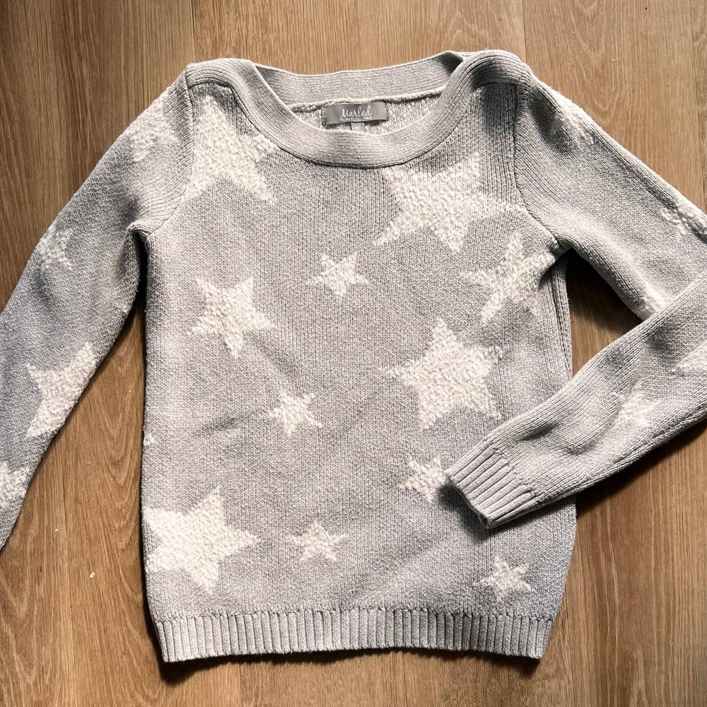 Marled Reunited Clothing XS Grey Sweatrey W/ White Stars